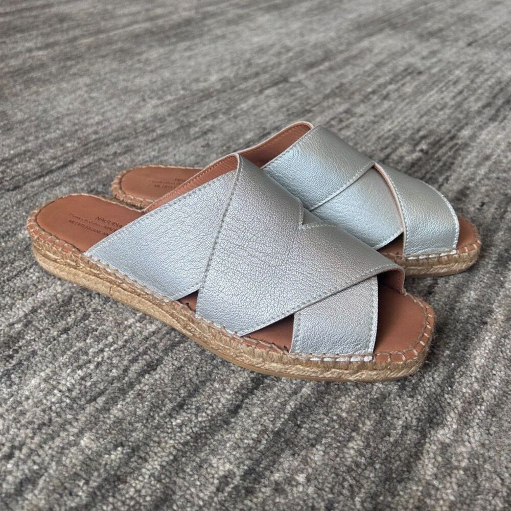 NAGUISA Balamo slides sandals in silver 39